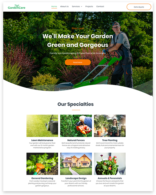 Garden and landscaping website