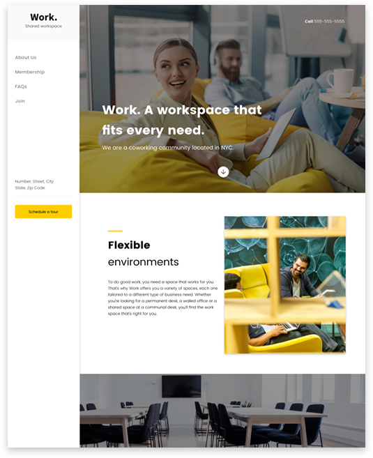 Workspace and services store - website by HoneyBadger